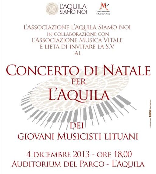 CONCERTO DI NATALE PER L’AQUILA DEI GIOVANI MUSICISTI LITUANI
